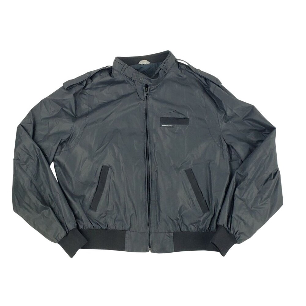 Vintage Members Only Jacket Men's 46 Black Full Zip Iconic Cafe Racer 90s Moto